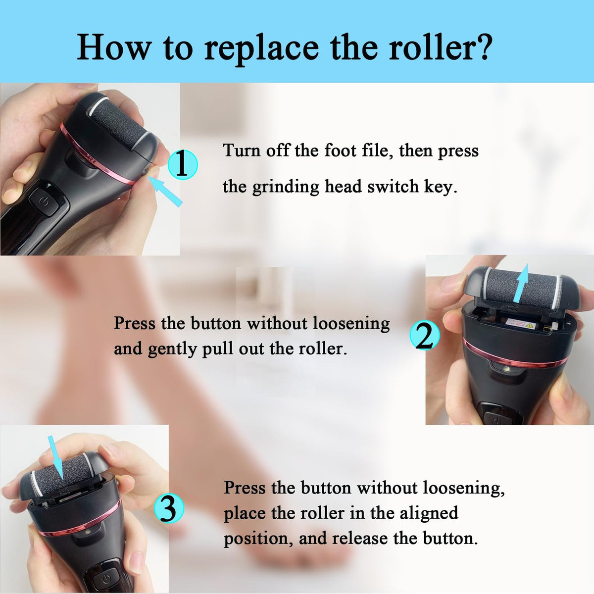 Extra Coarse Refill Rollers for Electric Foot Callus Remover V-601 - 3 Pack