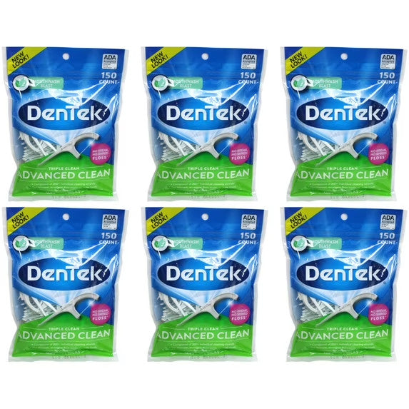DenTek Triple Clean Floss Picks 150 Count Pack - No Shred, Interdental & Tongue Cleaner