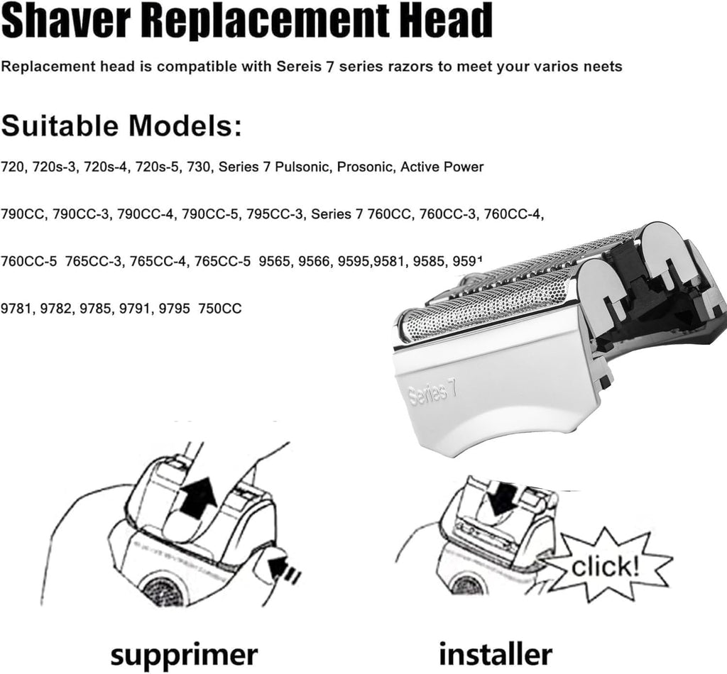 Replacement Foil and Cutter Head for Braun Series 7 Shavers - Model 70S