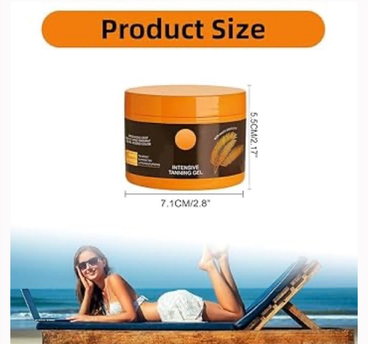 Intensive Tanning Gel with Coconut Oil & Vitamin E - 2 Pack Natural Accelerator Cream