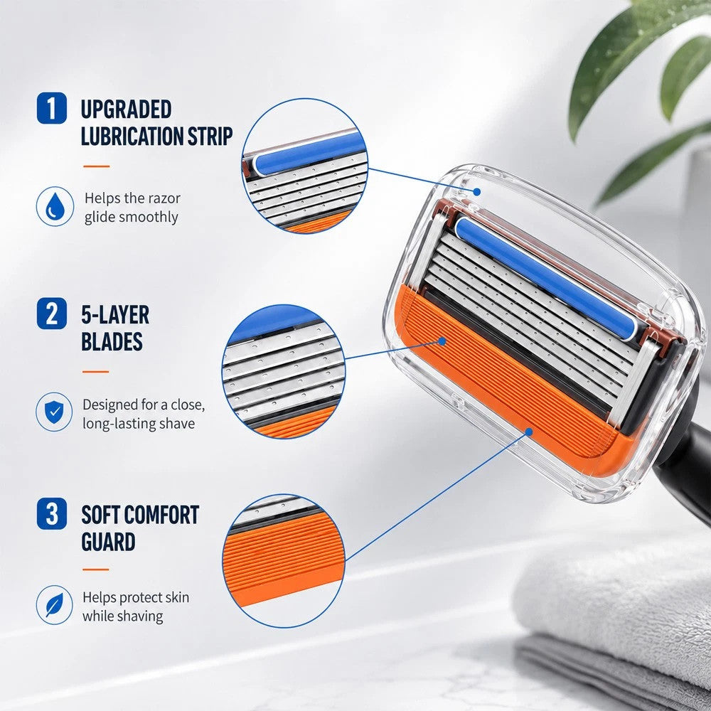 Shaving Razor Blade Refills Compatible with Gillette Fusion 5 Proglide - Multiple Quantities