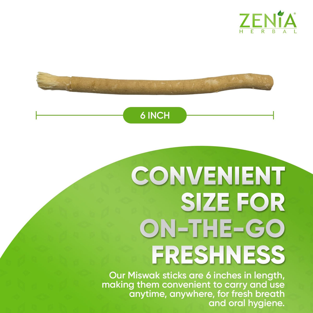 Natural Miswak Toothbrush - Traditional Oral Care, Eco-Friendly, 6-inch Vacuum Sealed Sticks