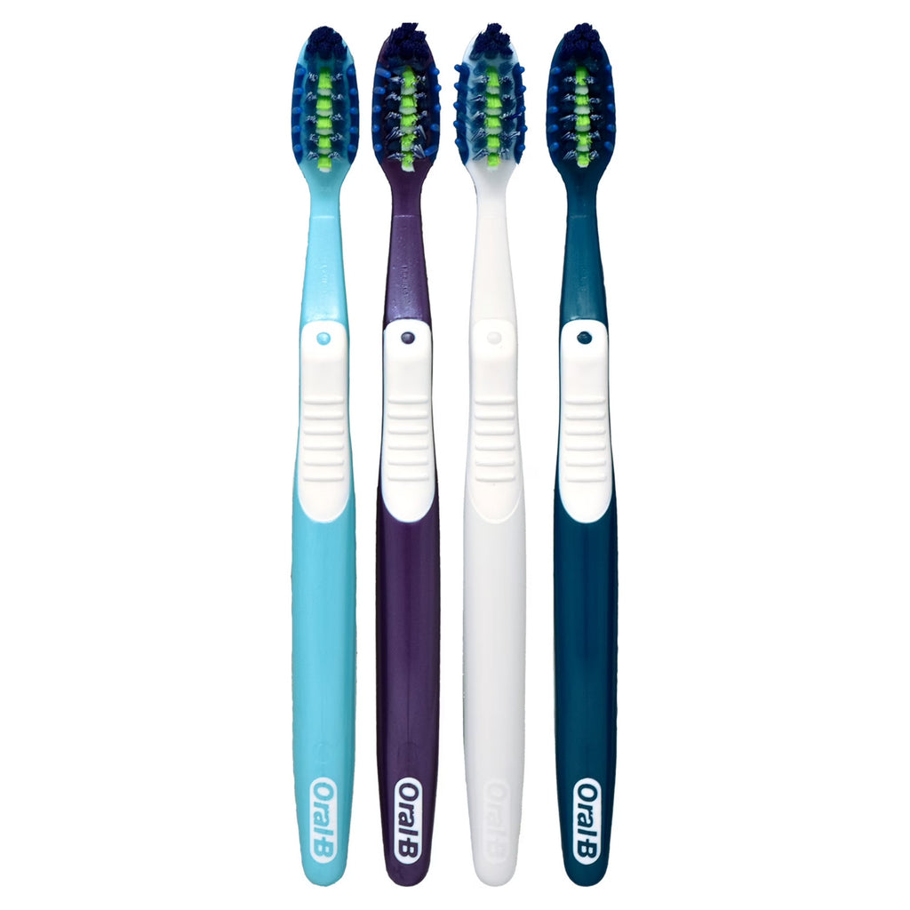 Soft Bristle CrossAction Toothbrushes Pack of 4 for Plaque Removal
