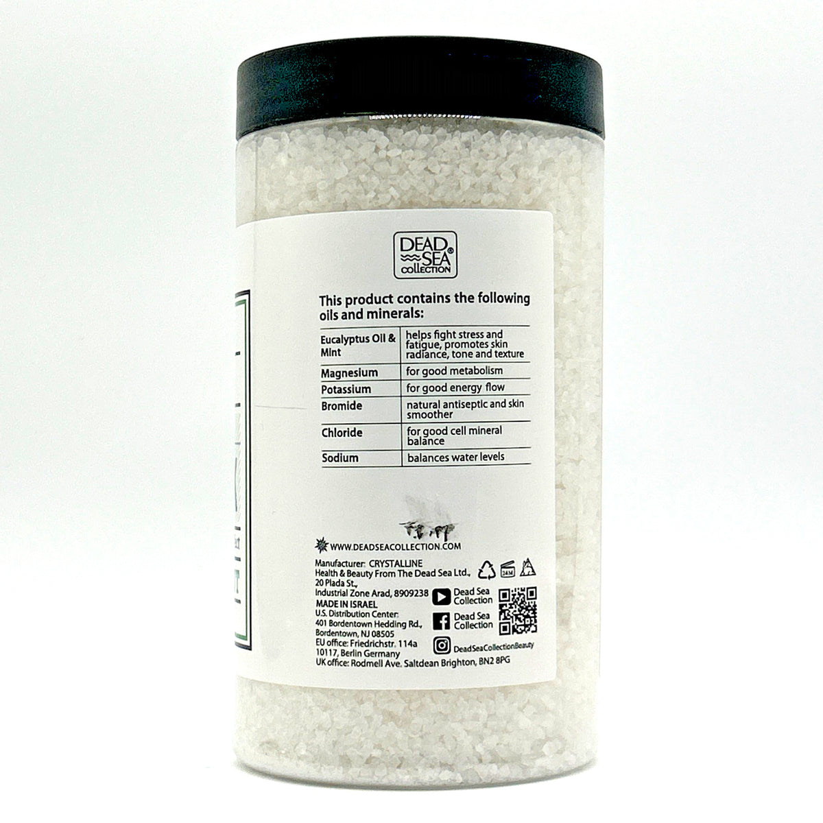 Dead Sea Minerals Eucalyptus Mint Bath Salts for Men - 37 oz Muscle Recovery & Relaxation