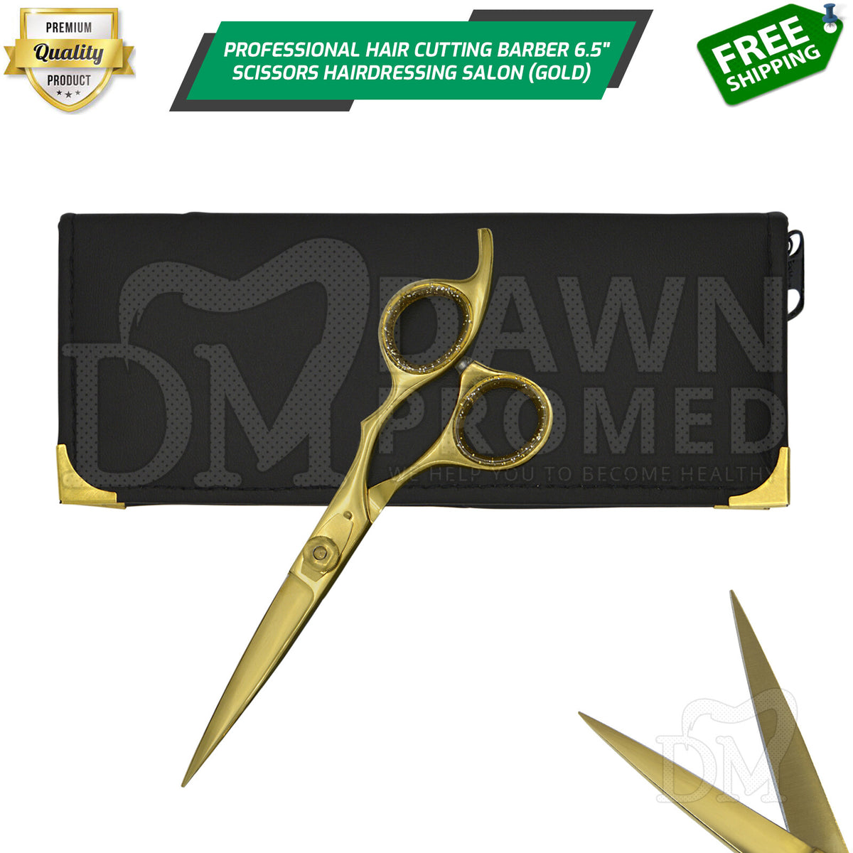 Professional Hair Cutting Shears 6.5 Inch Gold Plasma Coated Barber Scissors