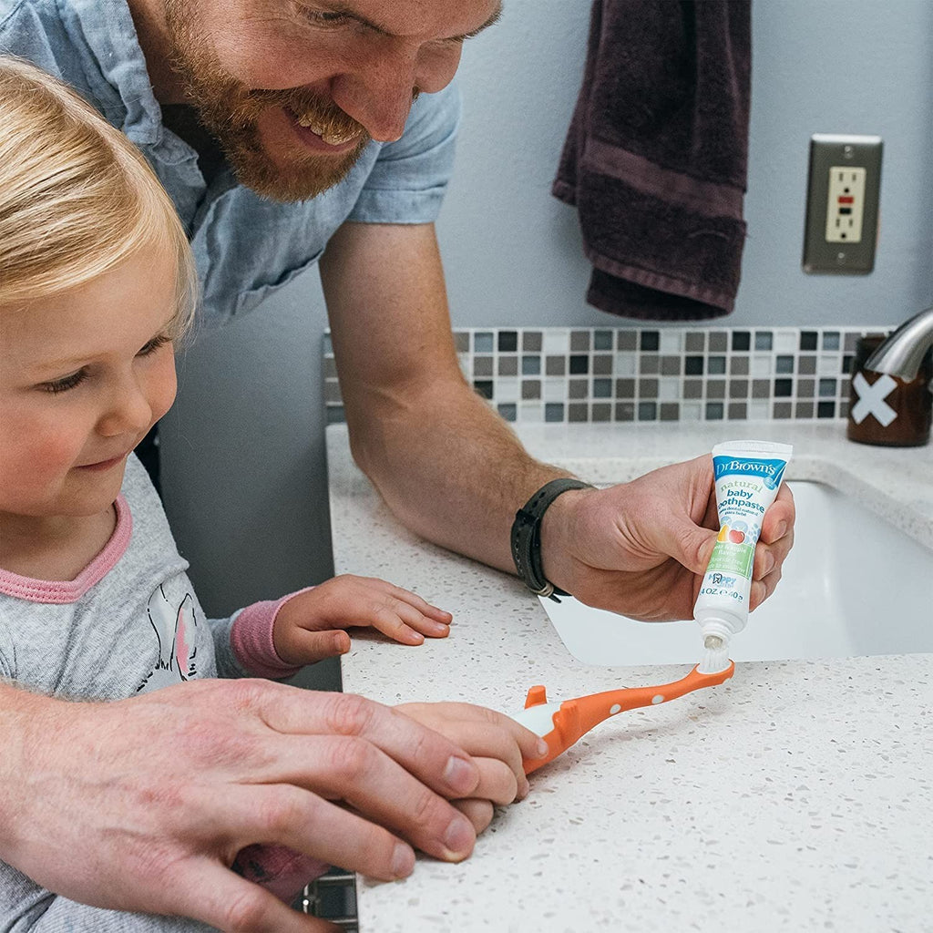 Fluoride-Free Baby Toothpaste with Strawberry Flavor - Safe Toddler Oral Care 1 Pack