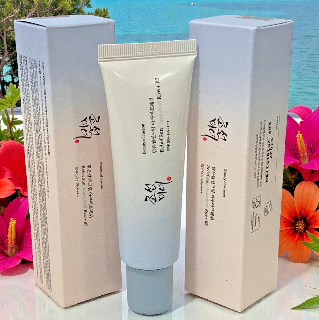 Korean SPF50+ PA++++ Sunscreen with Rice Extract & Vitamin B5 - Set of 2, Lightweight & Hydrating