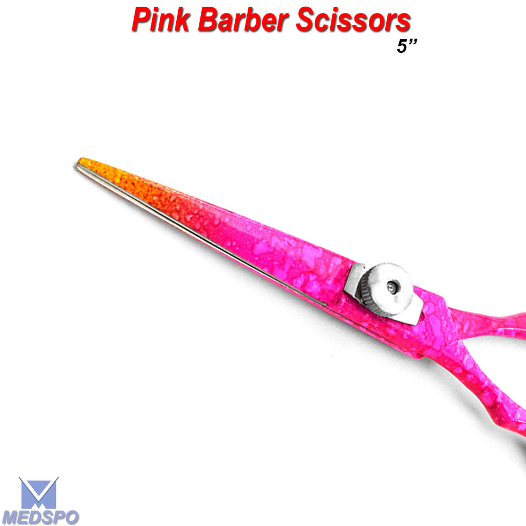 Professional Hair Cutting Shears 5 Inch Salon Scissors Pink - Sharp & Durable