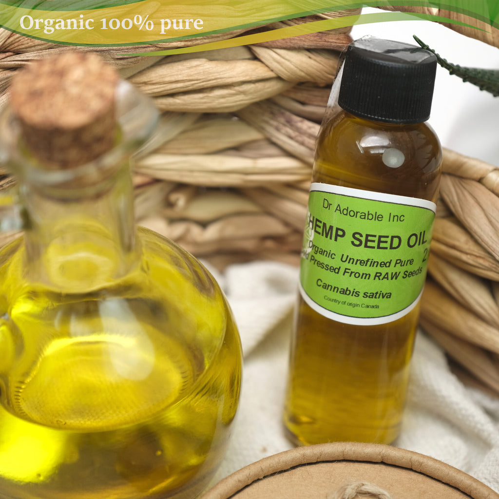 Organic Raw Hemp Seed Oil - Cold Pressed Virgin for Skincare & Nutrition