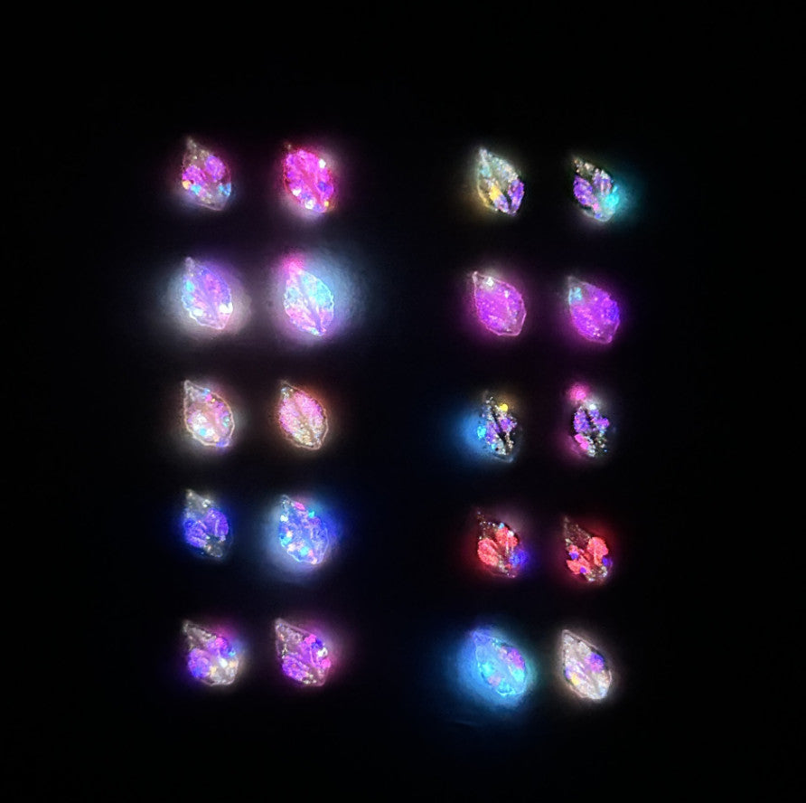Glow in the Dark Nail Art Charms 20pcs Resin Leaf Decorations for DIY Nails
