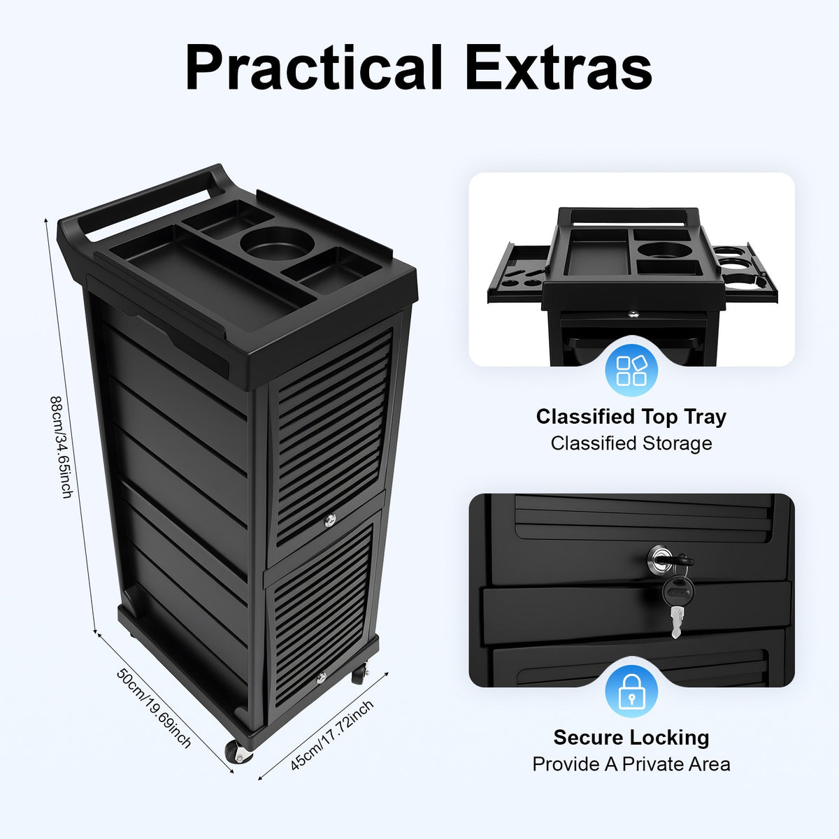 7 Tier Rolling Trolley Cart for Salon Beauty Barber Organizer