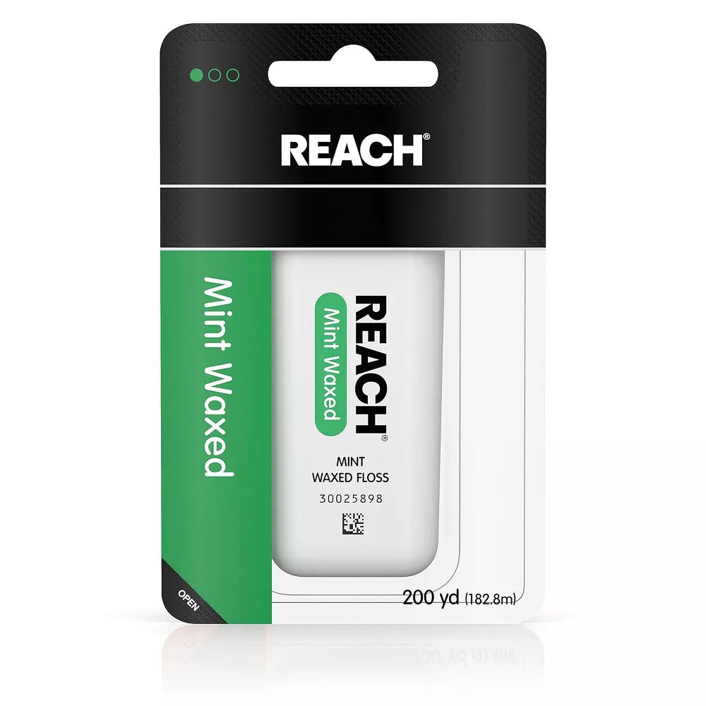 Waxed Dental Floss with Mint Flavor - 200 Yards, Plaque and Food Particles Remover, Shred-Resistant, Comfortable for Oral Hygiene