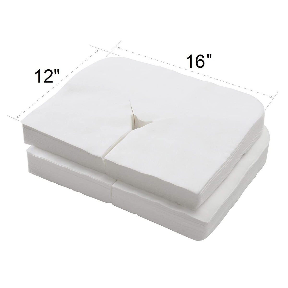 Disposable Massage Headrest Covers 16x12in - Hypoallergenic, Absorbent, Spa Face Cradle