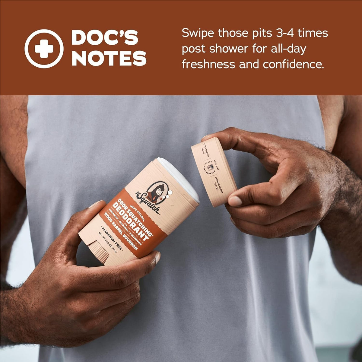 (3 Pack) Men’s Deodorant Stick - Wood Barrel Bourbon Scent, Aluminum-Free, 2.65 oz