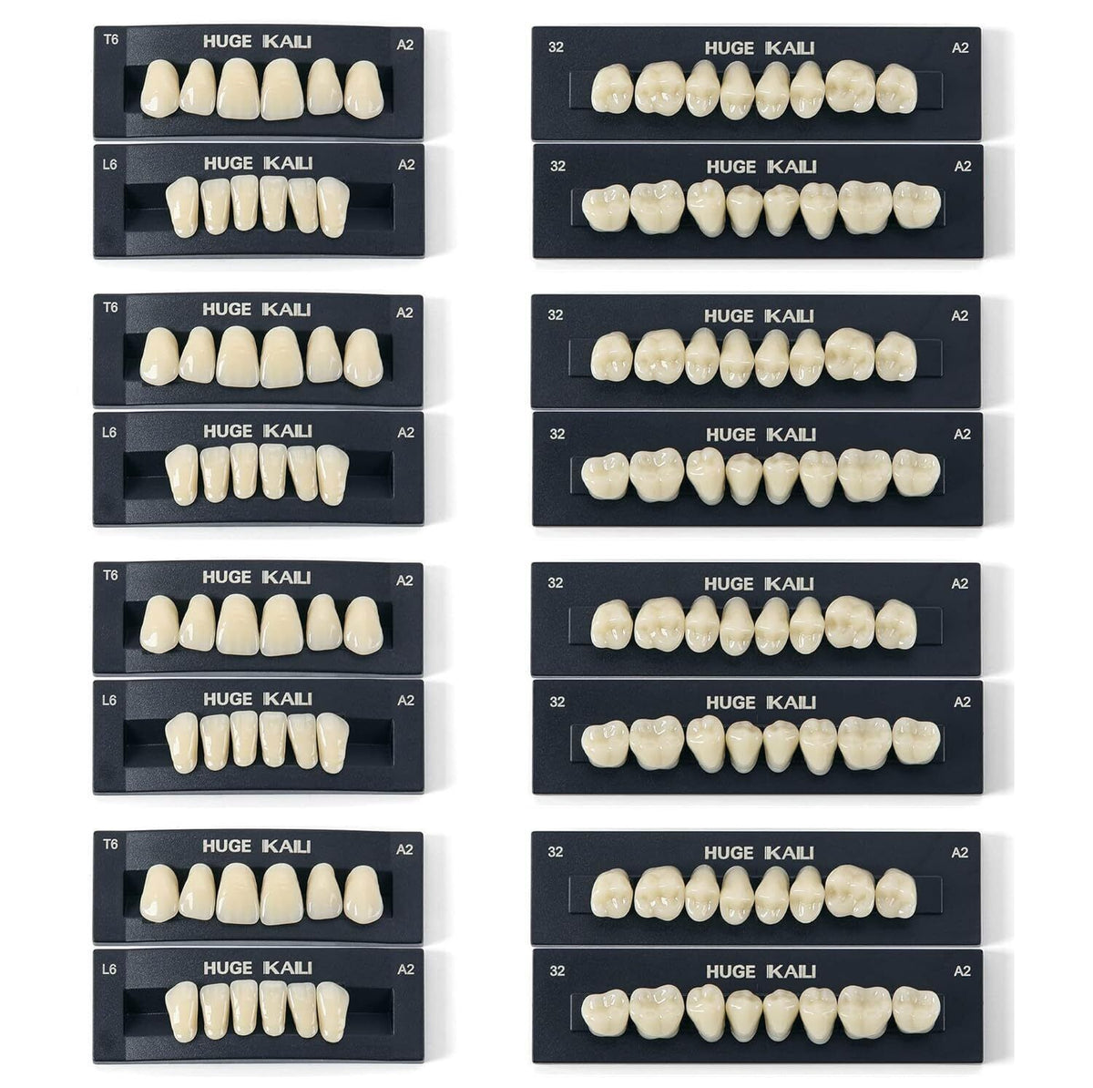 28PCS Dental Temporary Denture Resin Teeth Set for Upper & Lower Fit Adults