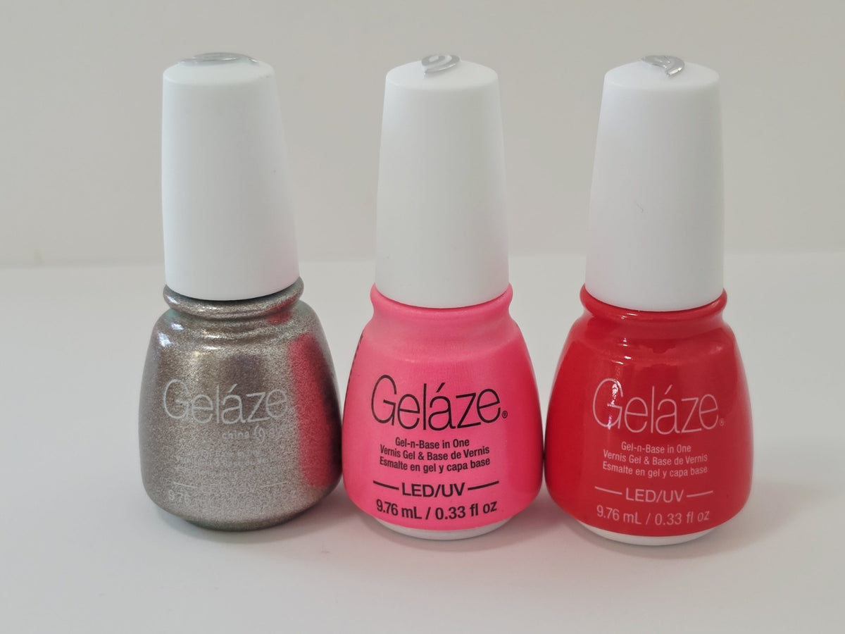 LED UV Gel Nail Polish Set - High Hope, Swing Baby, Pink Voltage