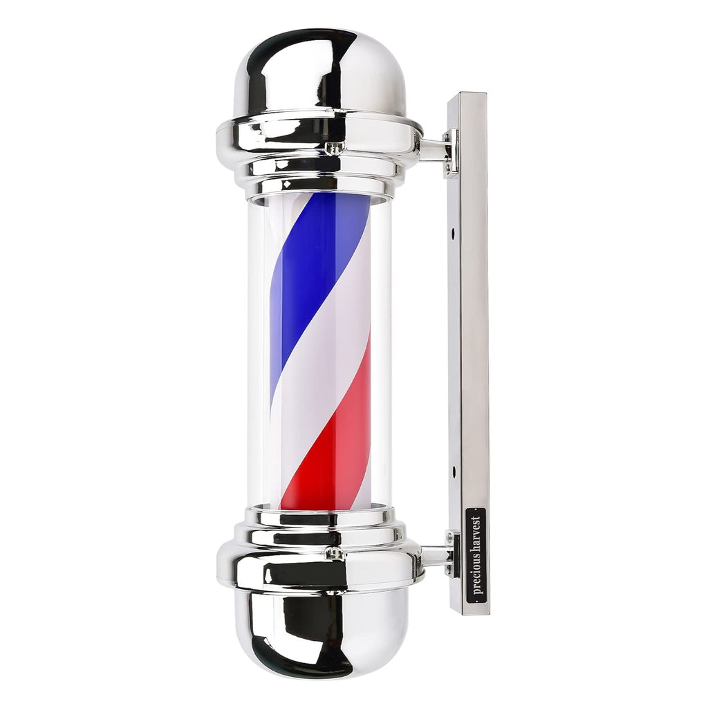 22.8 Inch LED Illuminated Barber Pole Sign with Rotating Stripe