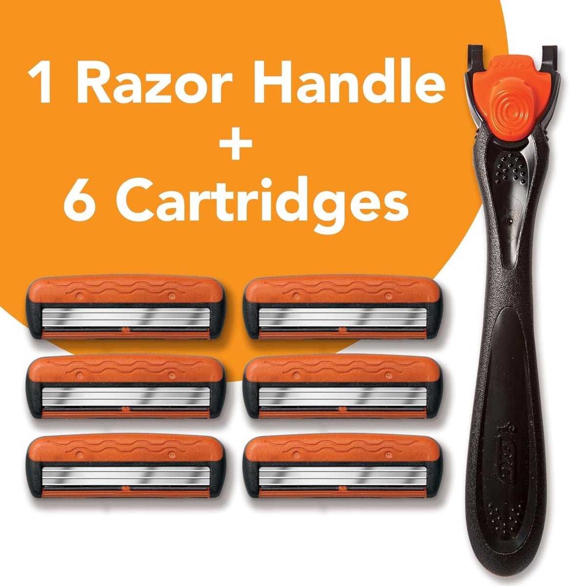 Men's Refillable 3-Blade Disposable Razor for Sensitive Skin - Pack of 6