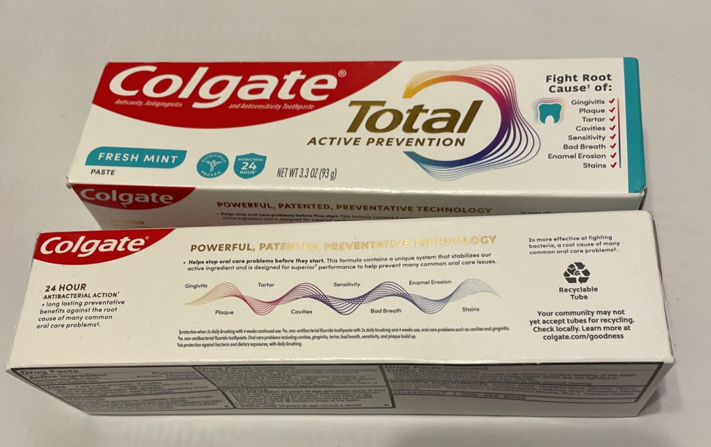 Colgate Total Fresh Mint Toothpaste 3.3Oz - Pack of 2
