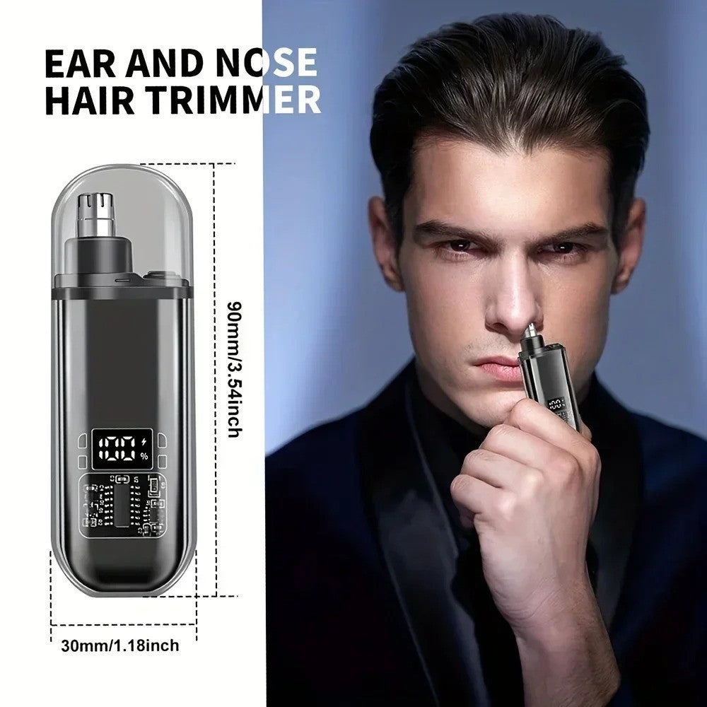 Men Nose Ear Hair Trimmer USB Rechargeable Portable Grooming Clipper
