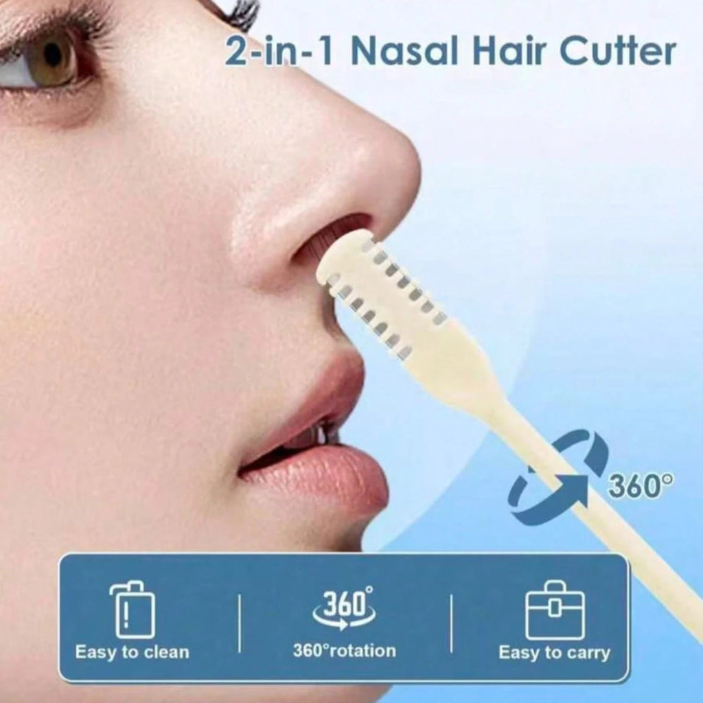 Manual Nose Hair Trimmer 2-in-1 Washable Stainless Steel Grooming Tool