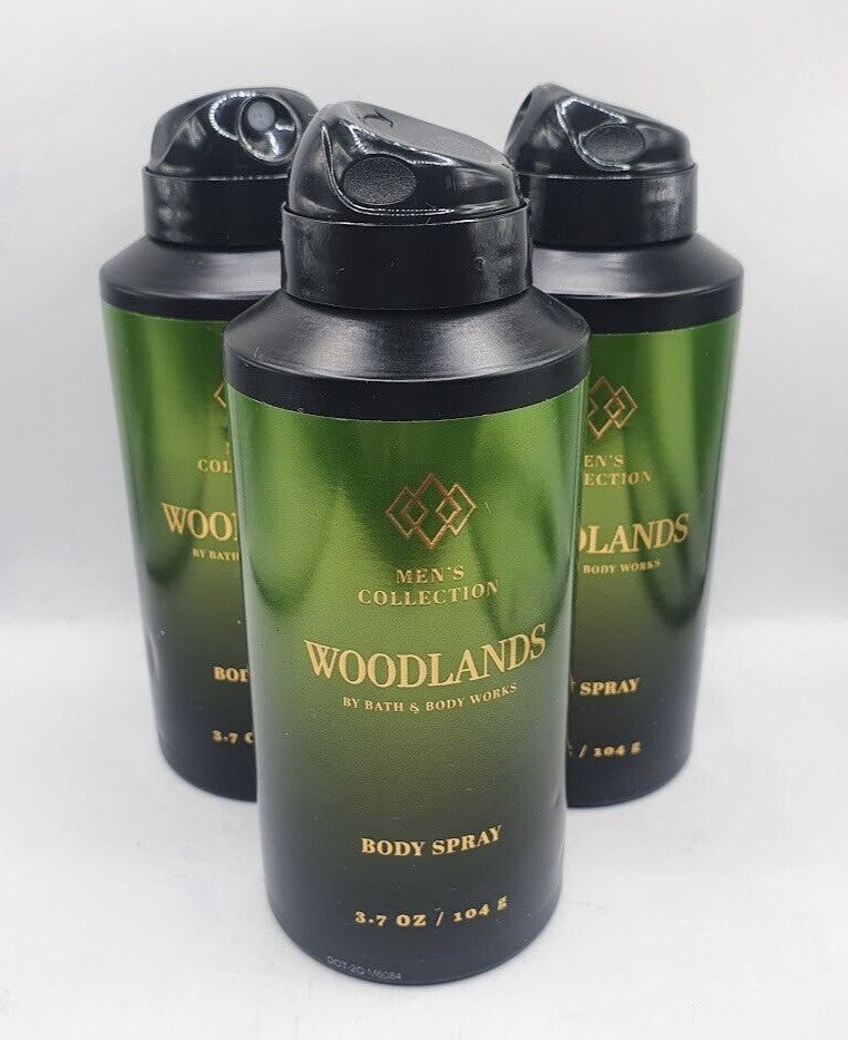 Woodlands Body Spray for Men - Fresh Citrus, Sage & Cedar, Set of 3