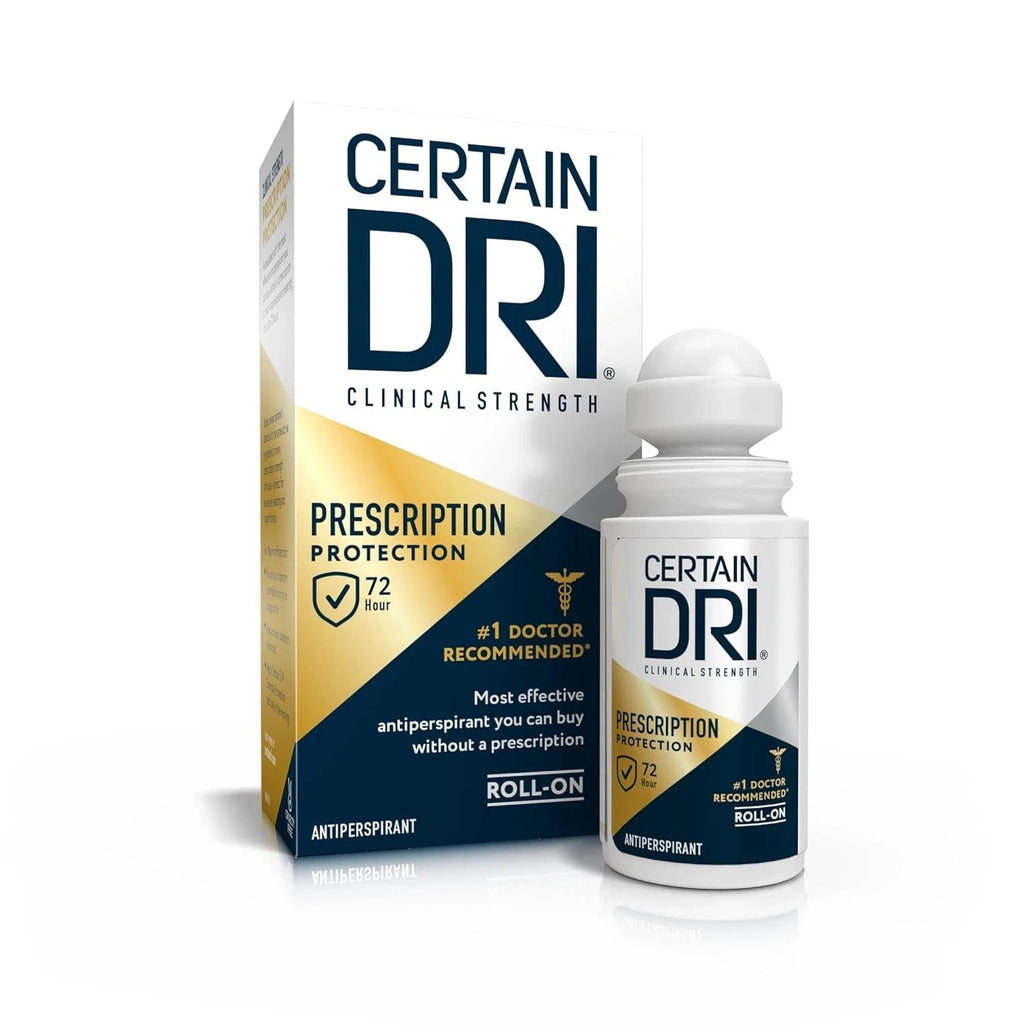 Certain Dri Clinical Antiperspirant Roll-On Fragrance-Free 1.2 oz - Long-Lasting Sweat & Odor Protection