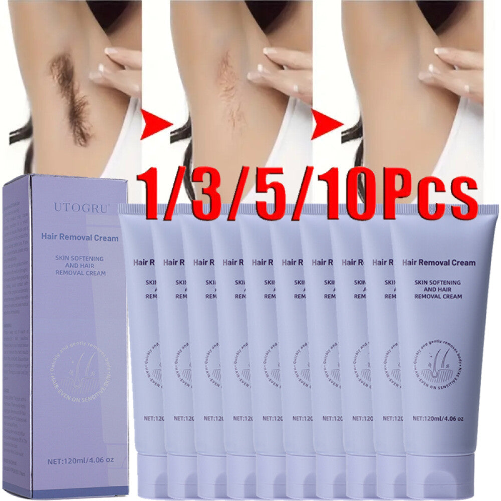 Permanent Hair Removal Cream for Body & Sensitive Skin - Painless Inhibitor