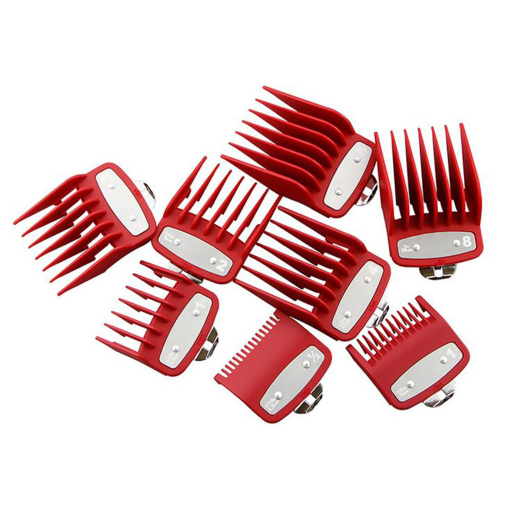8PCS Metal Hair Clipper Guide Combs for WAHL Trimmers - Adjustable Guard Attachments