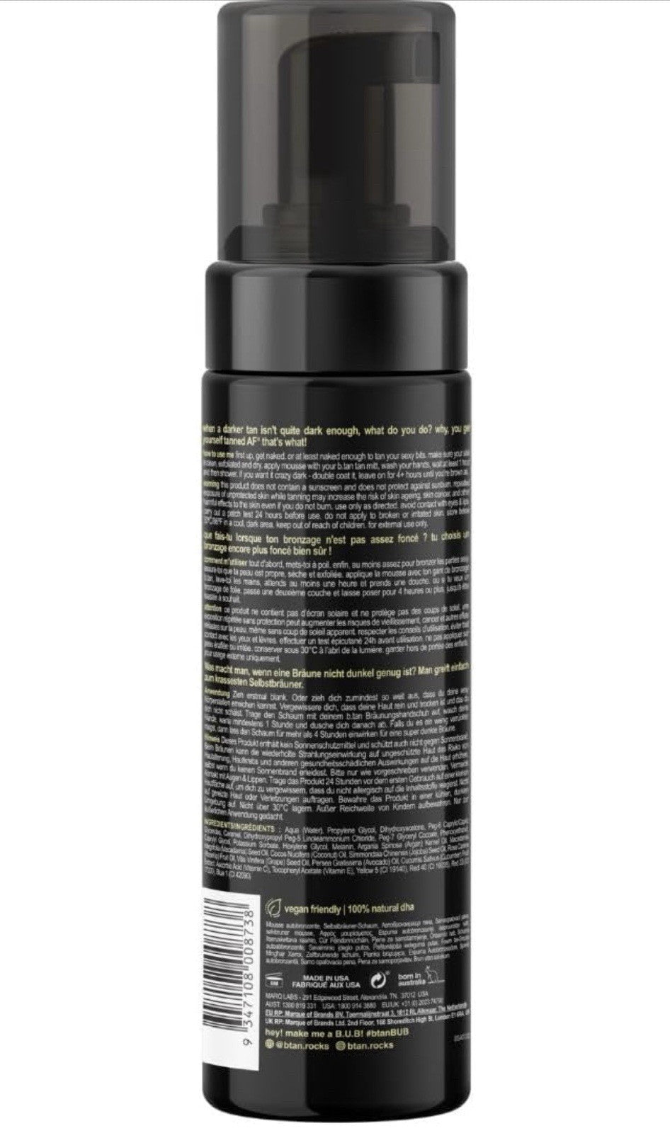 Self Tanner Set with Ultra Dark Mousse & Applicator Mitt - Vegan, Fast-Acting, Streak-Free