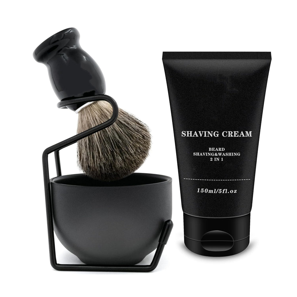 Men's Shaving Kit with Badger Brush, Razor Stand, Soap Bowl & Shaving Cream