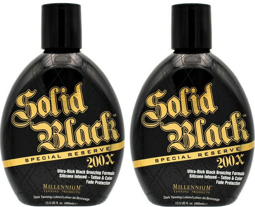 Black Bronzer Tanning Lotion - Dark, Long-Lasting, Silicone-Infused Set of 2