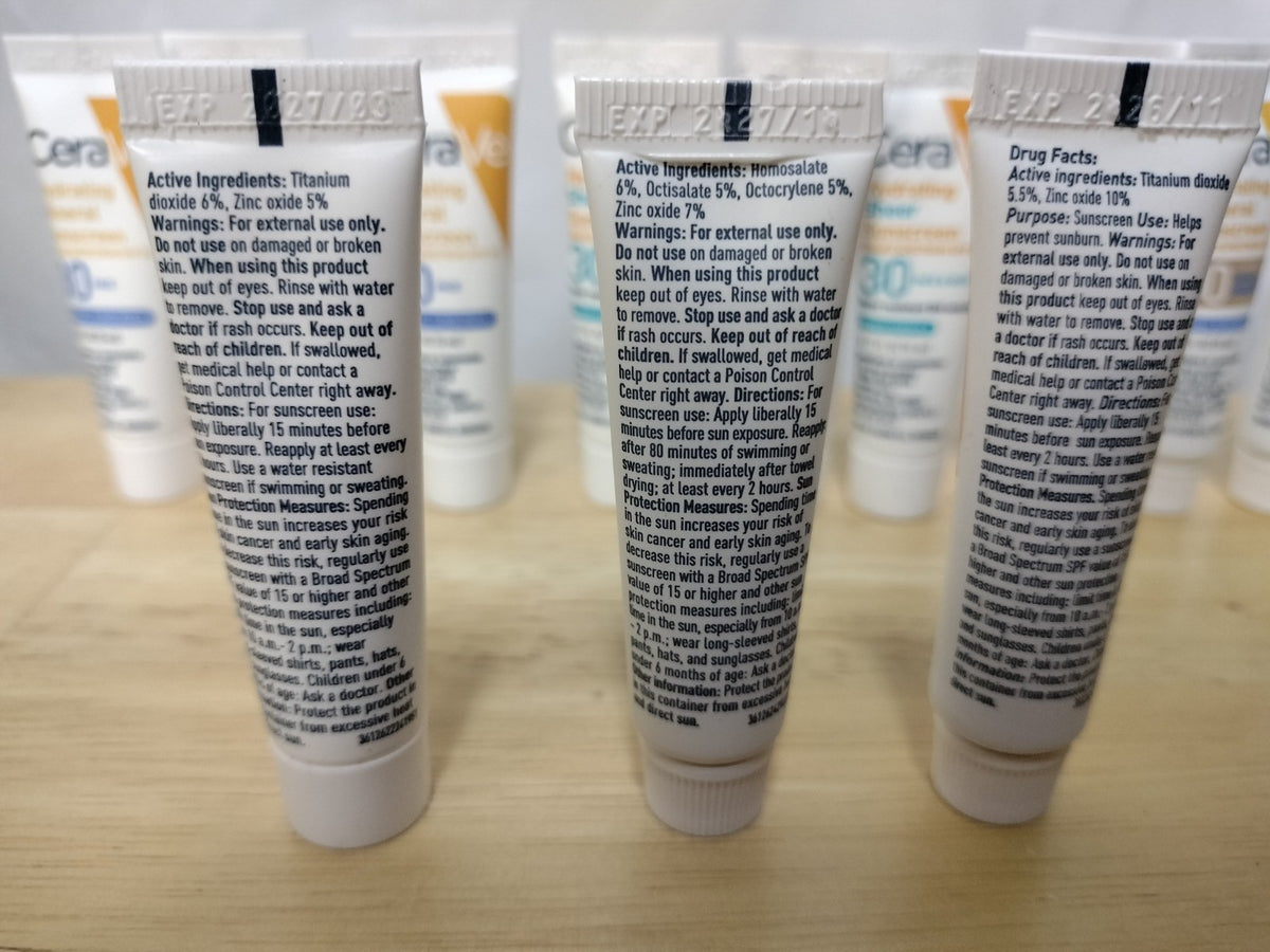 CeraVe Sunscreen Sampler Set - 3 Varieties, Hydrating Mineral & Sheer SPF, 12 Pack
