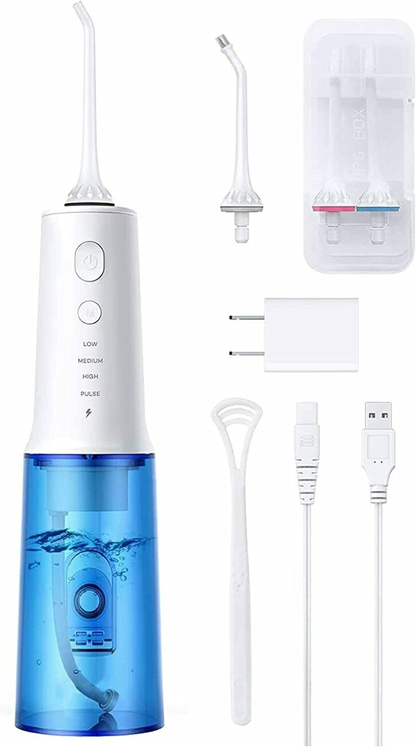 Cordless Water Flosser Oral Irrigator USB Rechargeable 320ml 4 Modes