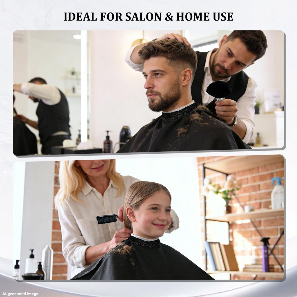 Barber Neck Duster Brush Set with Hair Cutting Cape - Hair Cleanup Kit