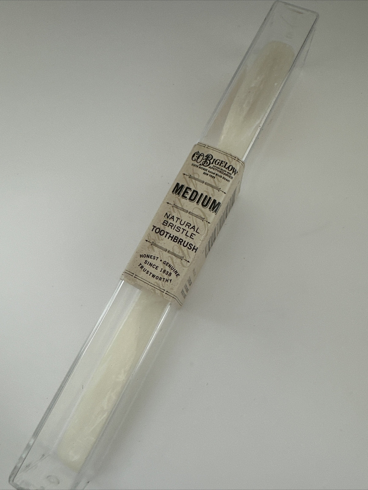 Soft Natural Bristle Toothbrush with Travel Case - Ivory