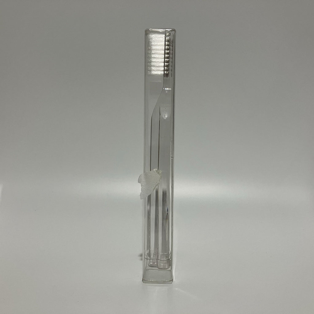 Bulk Pack of 25 Soft Crystal Clear Ergonomic Toothbrushes - 45° Angle