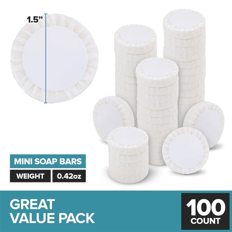 Bulk Hotel Soap Bars - 100 Travel Size Fresh Scent Hand Soaps