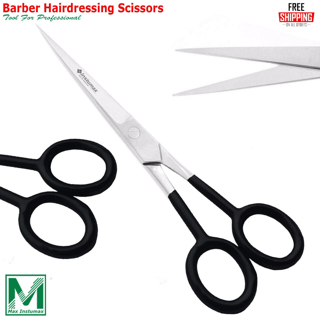 Professional Hair Cutting Scissors 6.5 Inch Stainless Steel Shears with Black Rings