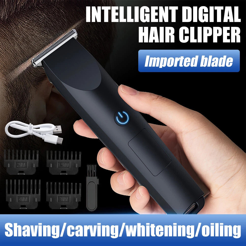 Men's Cordless Hair Clipper & Beard Trimmer with Detachable Stainless Steel Head