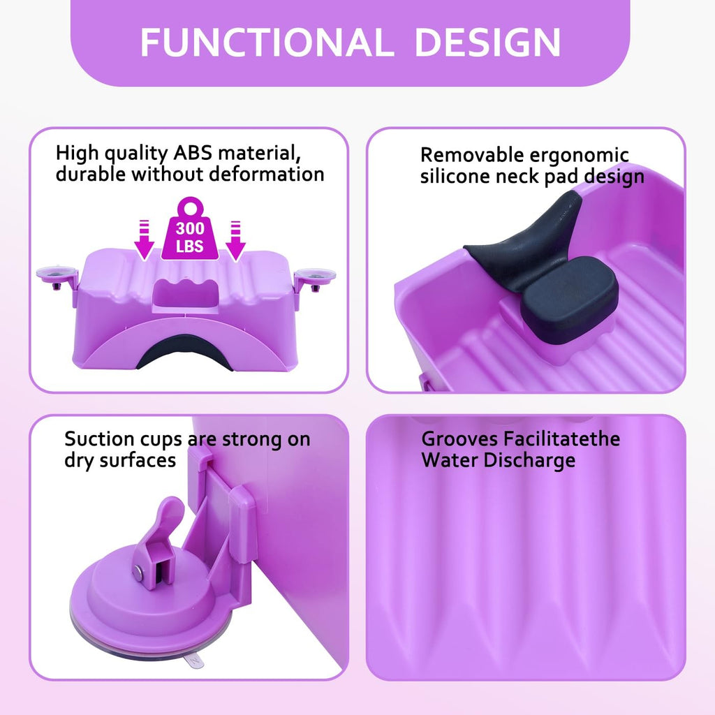 Portable Kids Shampoo Basin with Suction Cups and Comfort Neck Pillow