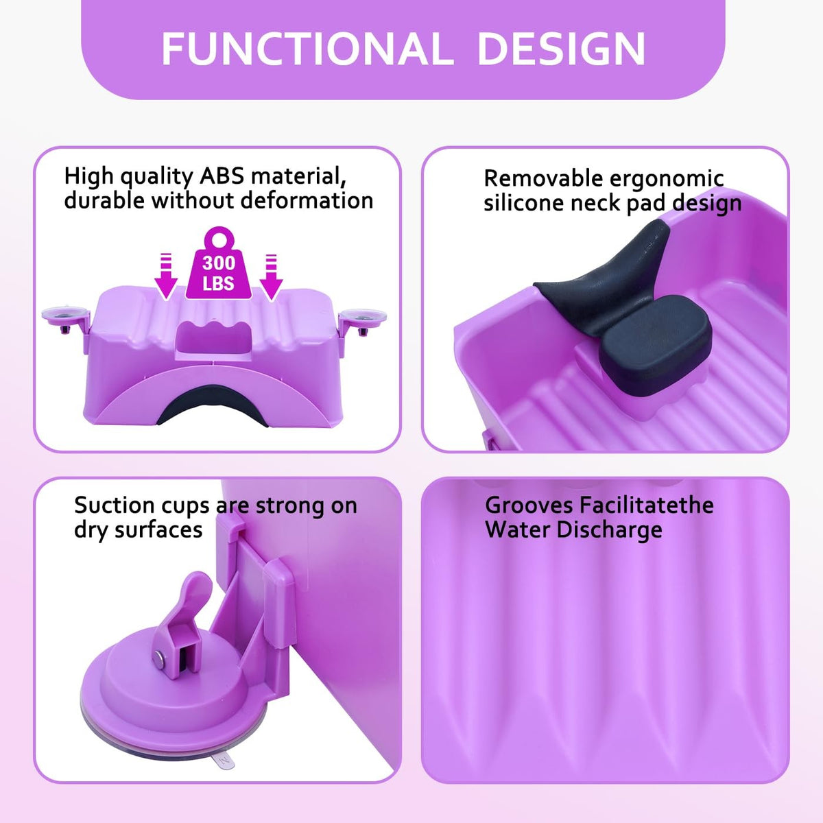 Portable Kids Shampoo Basin with Suction Cups and Comfort Neck Pillow