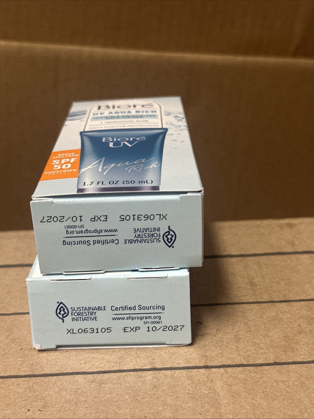 Biore UV Aqua Rich SPF50 Daily Hydrating Facial Moisturizer - 2 Tubes