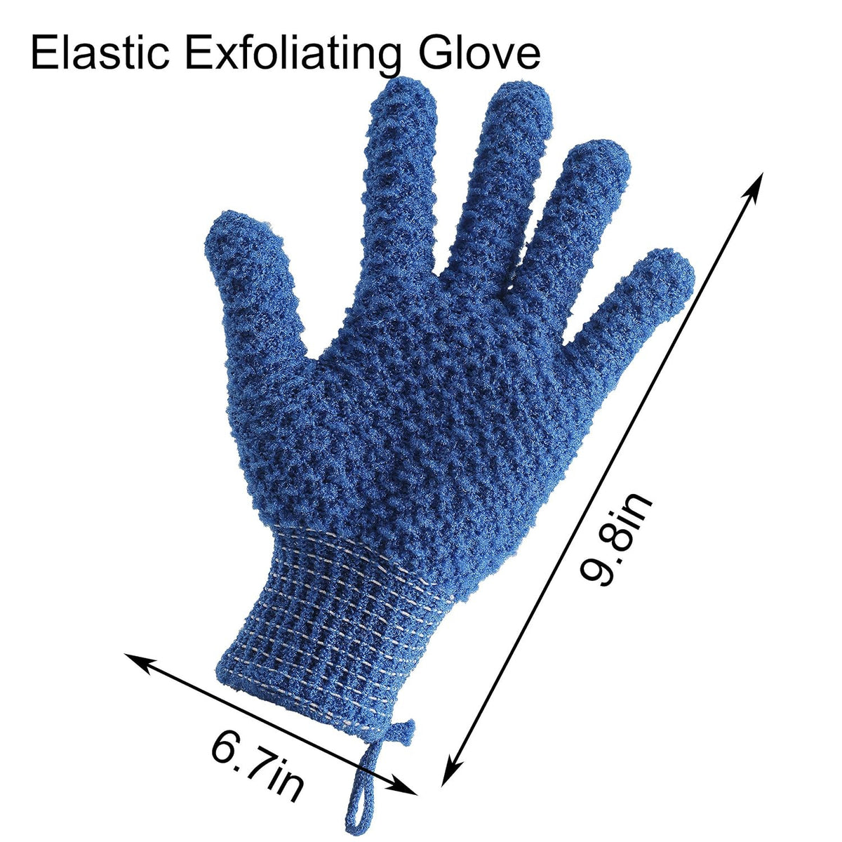 Longer Large Exfoliating Bath Gloves - 4 Pcs Body Scrubbing Mitts for Shower & Spa