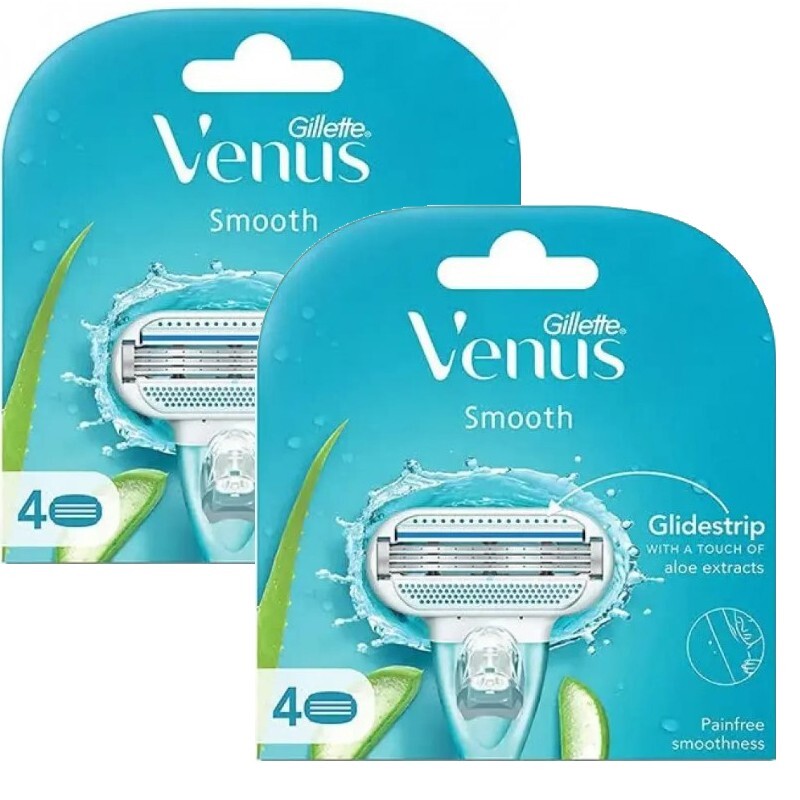 Gillette Venus Smooth Razor Blade Refills - Pack of 8 Cartridges for Women