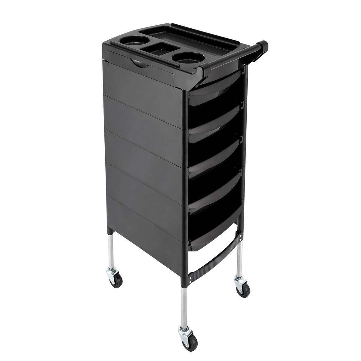 Salon Trolley Cart with 5 Drawers and Side Trays - Mobile Beauty Storage