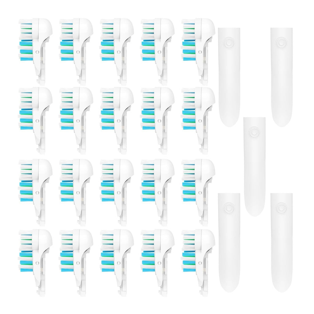 20 Pcs Dual Cross Action Sensitive Toothbrush Replacement Heads