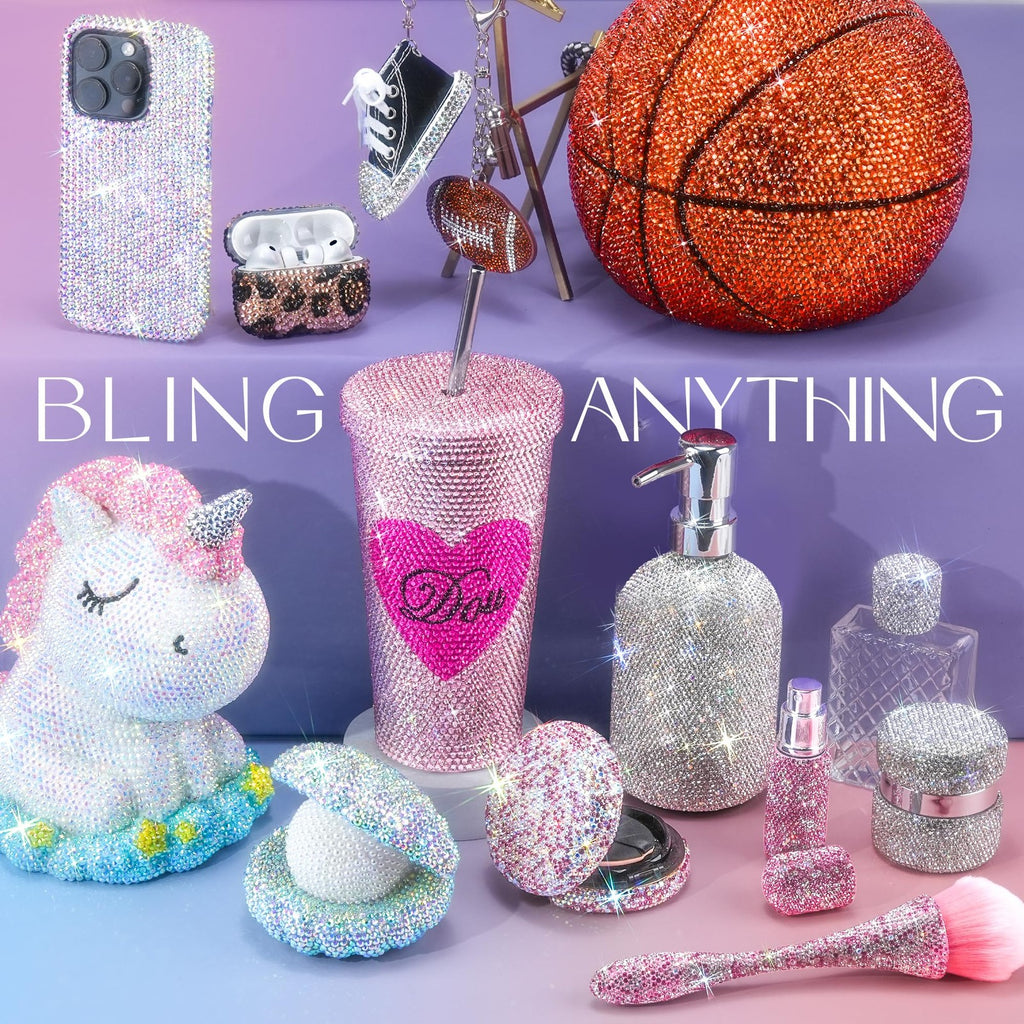 Resin Rhinestones Kit 40000 Pcs with Adhesive and Tools for DIY Crafts
