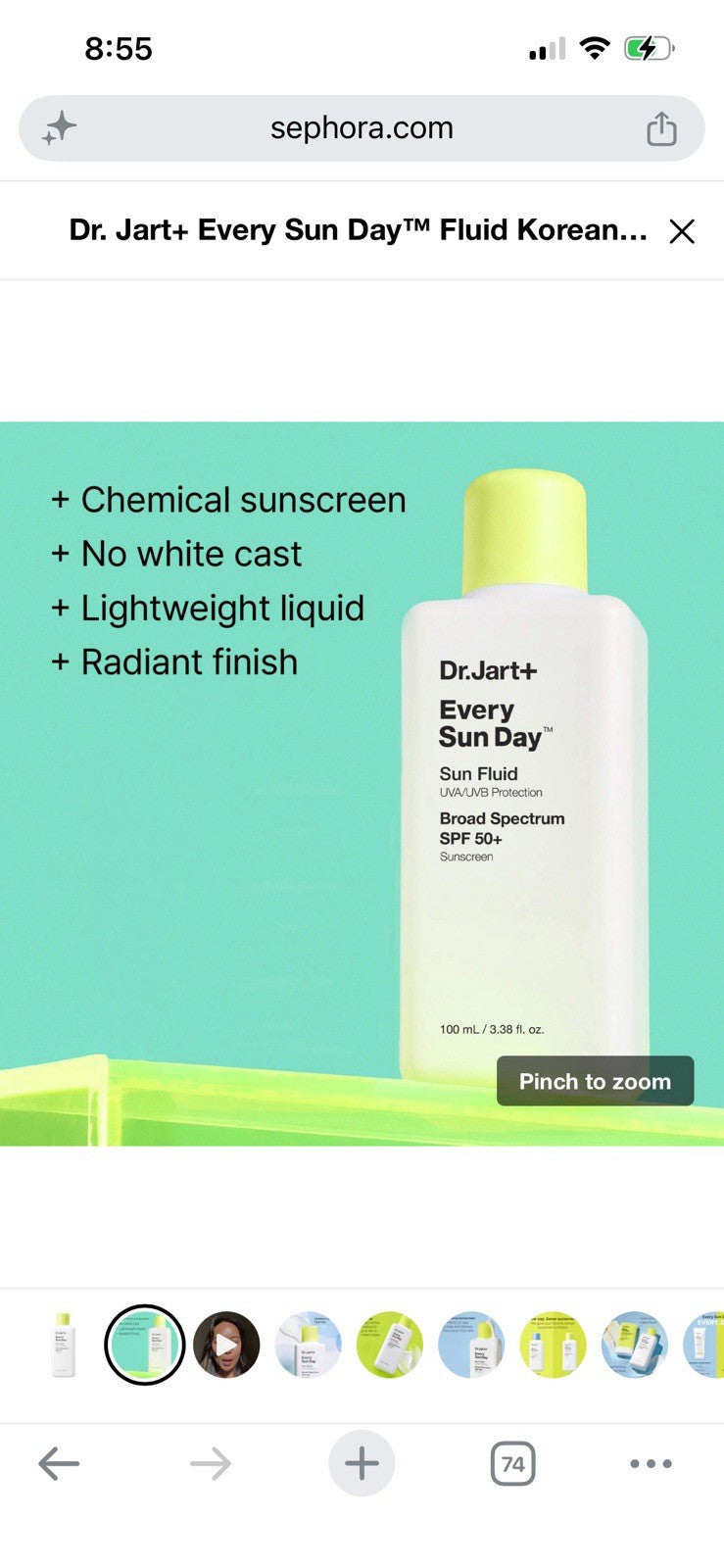 Korean SPF 50+ Sun Fluid Sunscreen - Lightweight, Broad Spectrum UV Protection