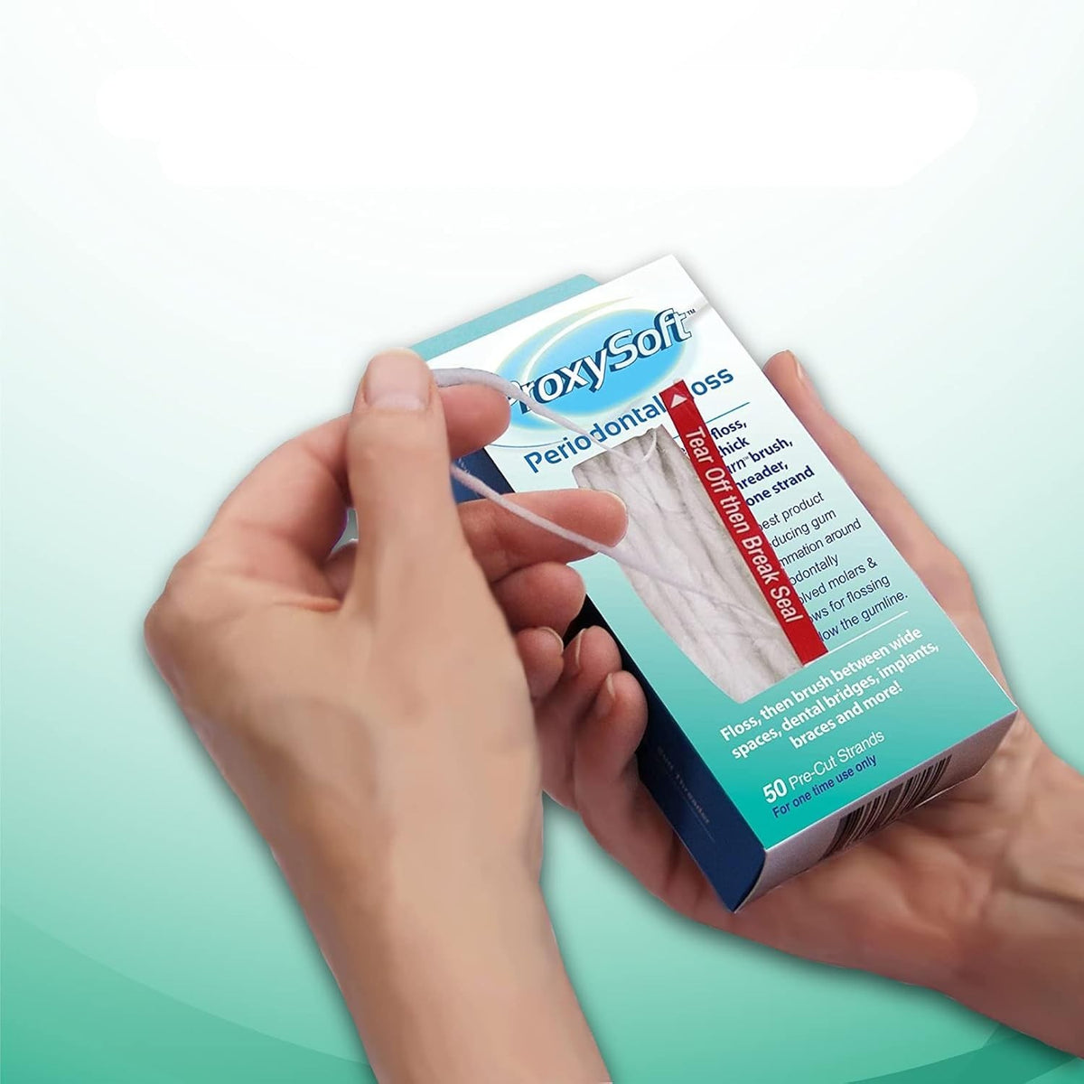 Periodontal Dental Floss 5 Pack with Threader & Brush for Gum Care